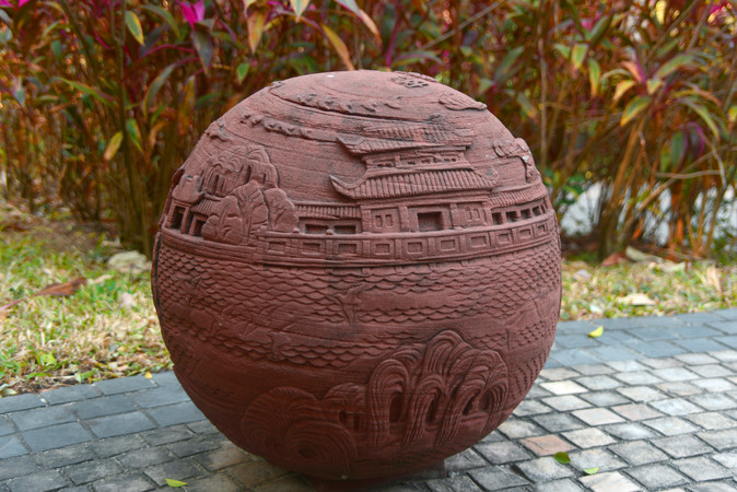 昆明名胜翠湖阮堤翠堤春晓浮雕 