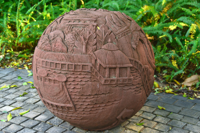 昆明名胜大观河篆塘归舟浮雕 