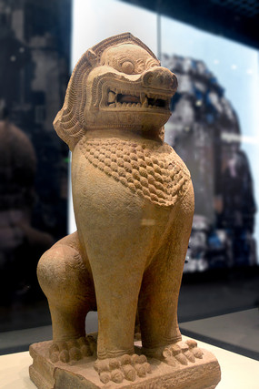 柬埔寨国家博物馆 石狮雕塑 